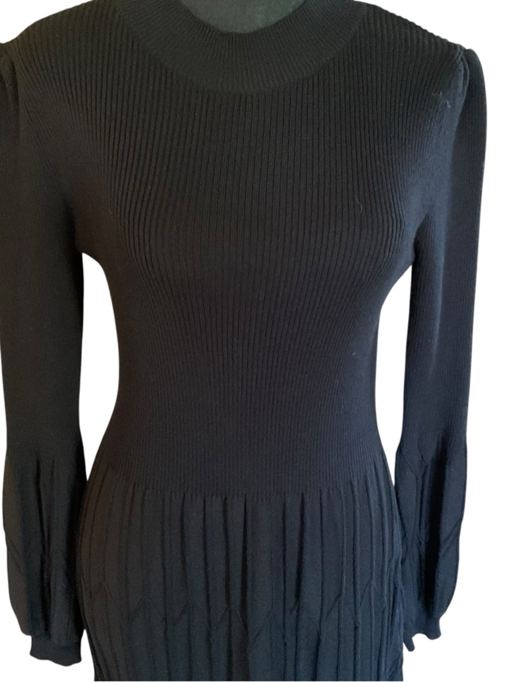 Draper James RSVP Black Pleated Sweater Dress Long Sleeve Size Small NWT - Picture 3 of 11